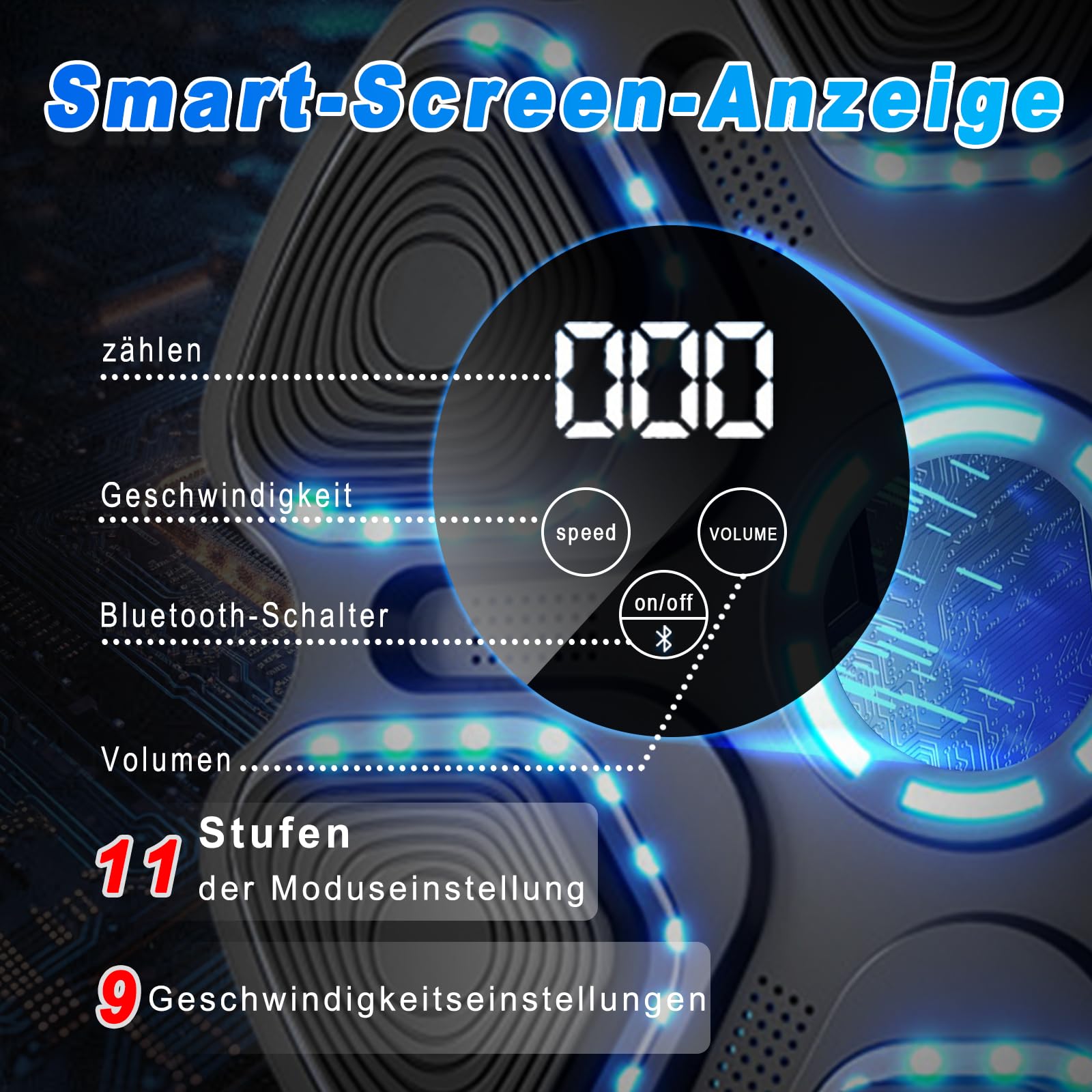 Musik Boxmaschine, Boxmaschine mit Musik zur Wandmontage und Handschuhen, elektronisches Boxziel für Erwachsene, intelligentes Boxtrainingsgerät, Boxmaschine für Zuhause und das Fitnessstudio