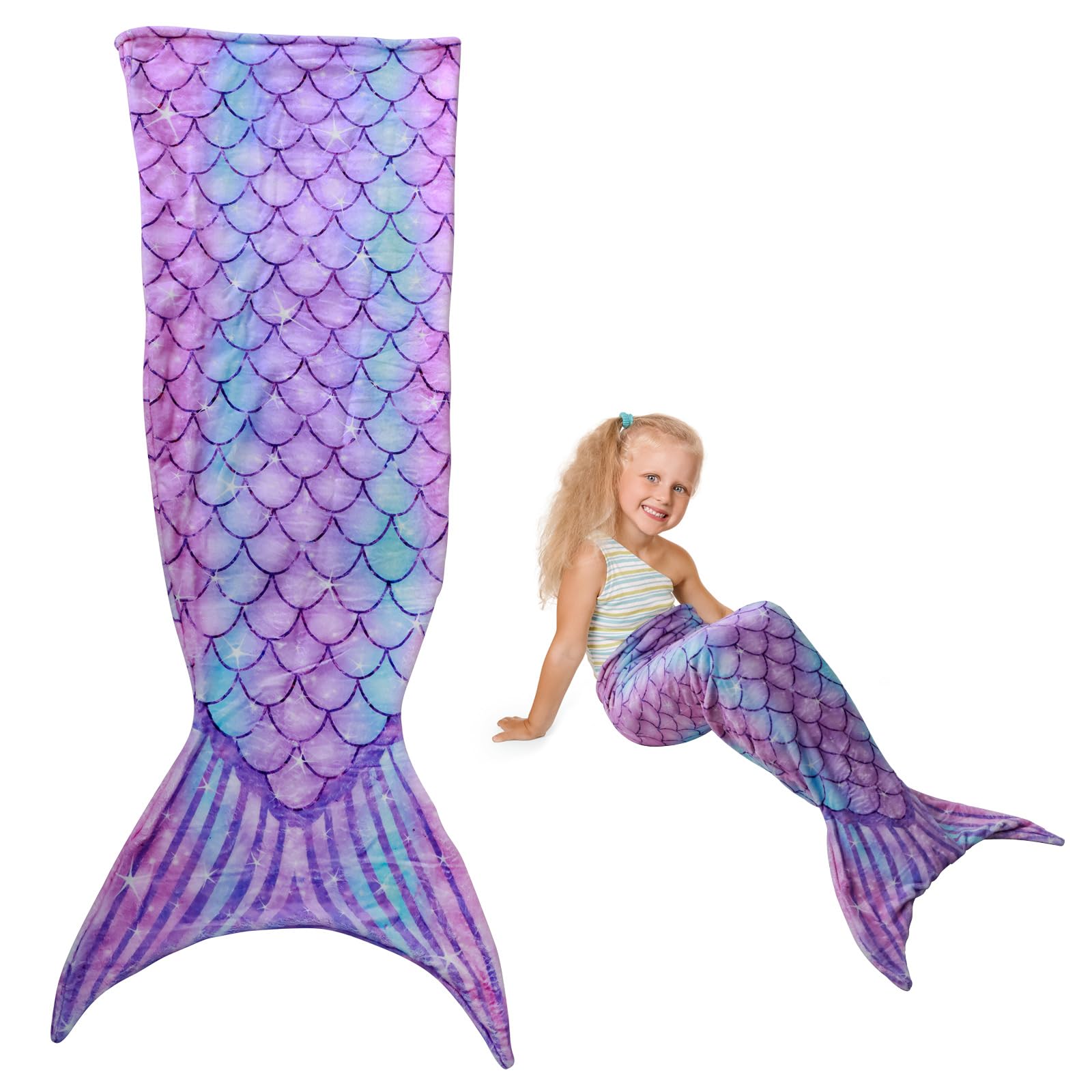 Couverture queue de sirène de 145 cm, cadeau d'anniversaire parfait
