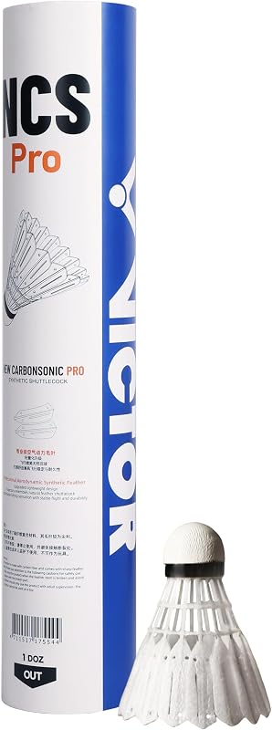 Victor Badminton - Artificial Shuttle Practice Balls (Carbon Shuttle) Carbon Shuttle Pro NCSPRO 12 Pack