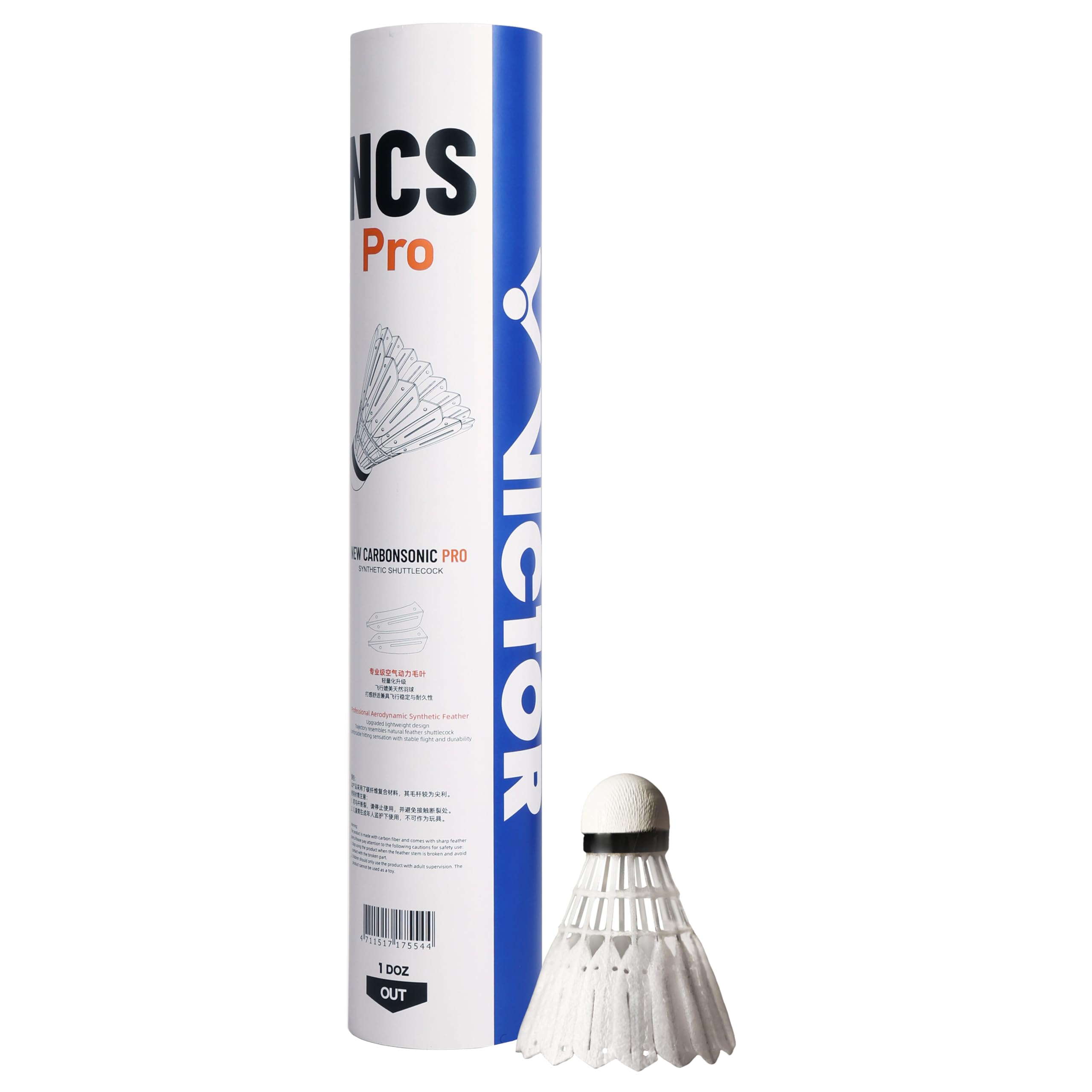 Victor Volano Artificiale da Badminton (Carbon Shuttle) Carbon Shuttle PRO NCSPRO Practice Balls 1 dozzina (12 lampadine) n. 4
