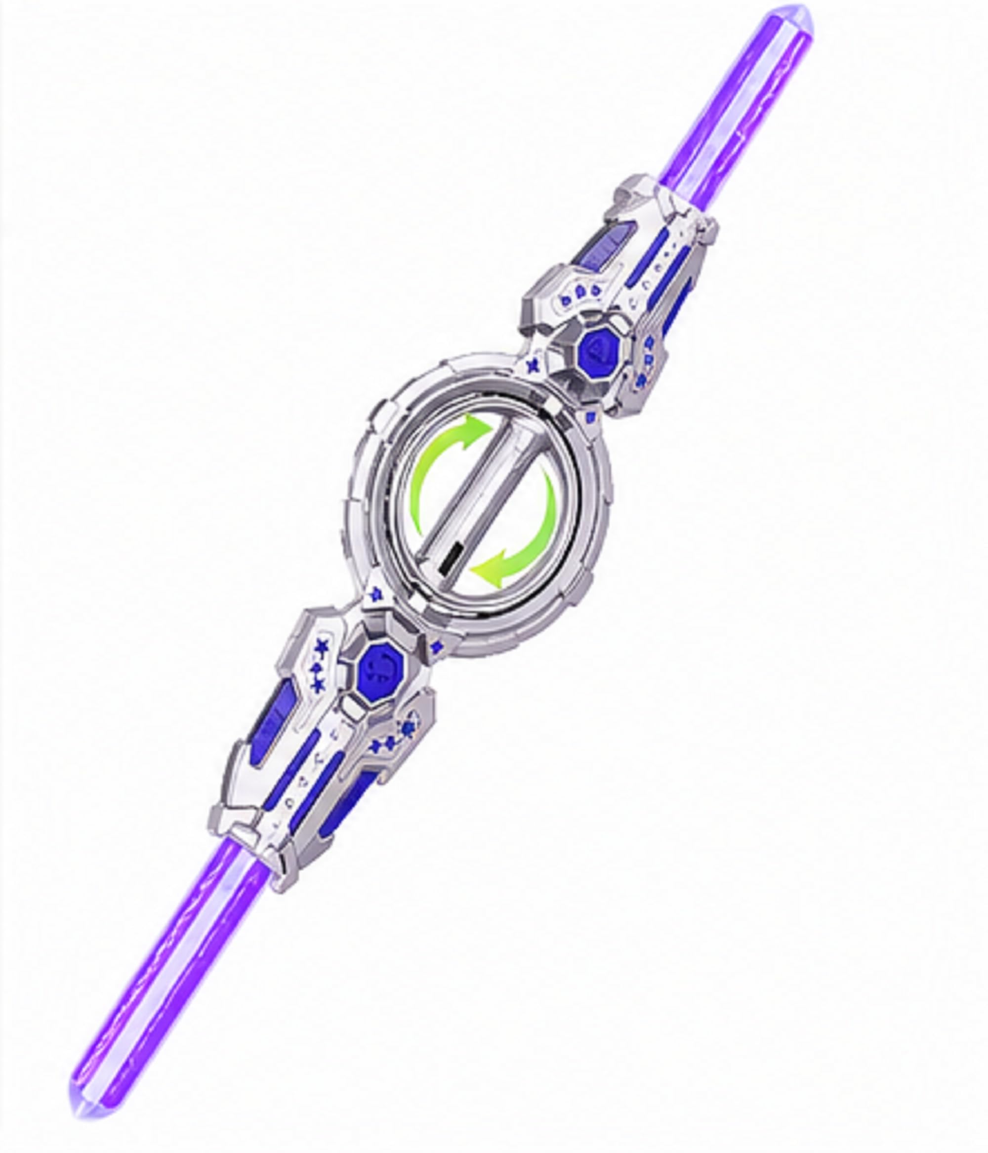 LED Spinning Light Sword Toy with Wrist Rotation Action, Double End Light-Up Toy, Motion Activated Sound Effects, Rechargeable Interactive Toy, 14+ Ages, Gift for Cosplay & Play