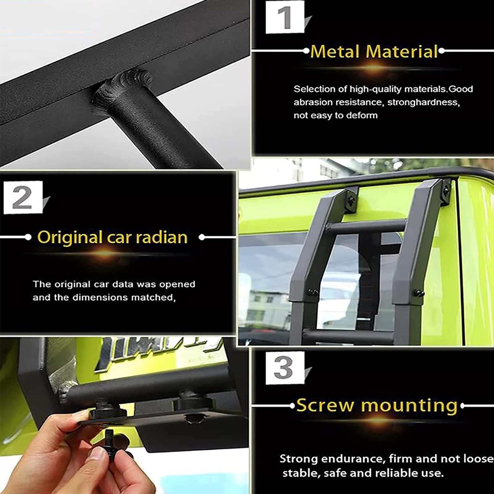 OLOTU Auto Hecktür Leiter Klettern für Suzuki Jimny JB64 JB74 2019 2020 2021 Aluminiumlegierung Trittleiter Outdoor Zubehör Rear Tail Door Ladder