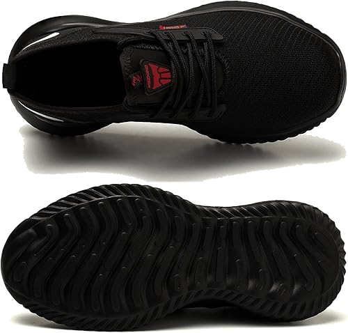 Miniatura 6 de Kezhiho Zapatos de trabajo con punta de acero para hombre, ligeros, cómodos, antideslizantes, a prueba de pinchazos, zapatos de seguridad,