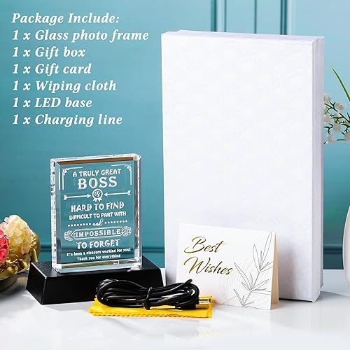 Miniatura 5 de Movdyka Regalos de jefe para hombres y mujeres, recuerdo de cristal, regalo de agradecimiento para jefe, dama, Navidad, día de jefe, decoración de
