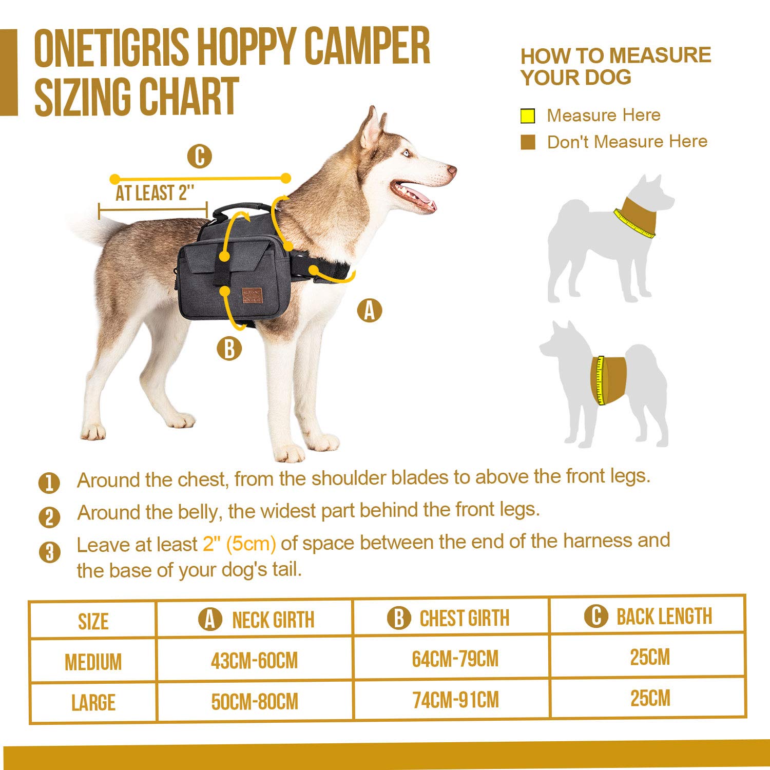 OneTigris Hoppy Camper 2,0 Sac à Dos pour Chien Sac à Dos de Camping randonnée Sac à Dos pour Chien Taille M/L Emballage Multiple