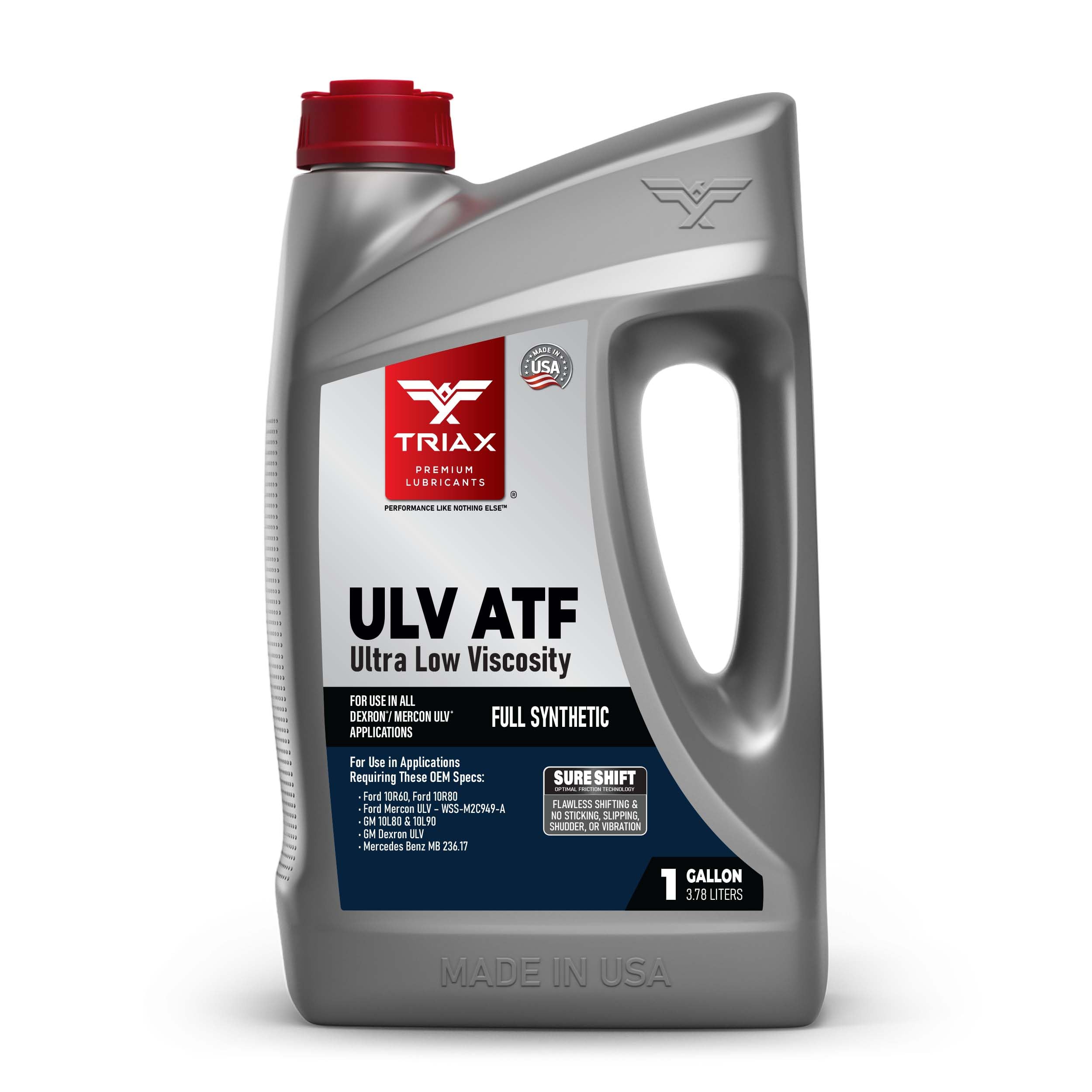 TRIAX ULV ATF | Full Synthetic, Ultra Low Viscosity, Automatic Transmission Fluid | for 10 and 8 Speed Modern Transmissions (1 Gallon)