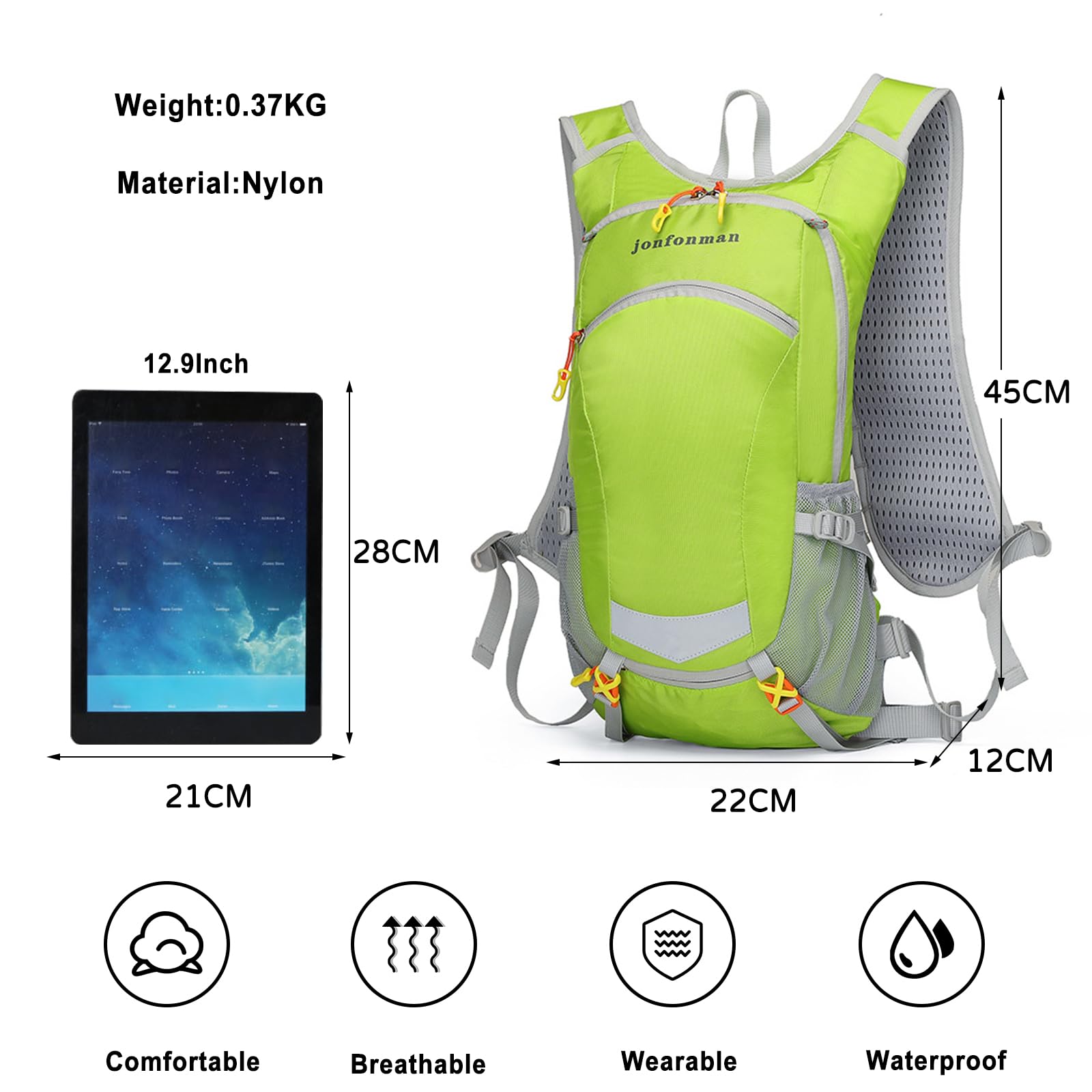 Zaino da trekking 19L zaino impermeabile zaino leggero