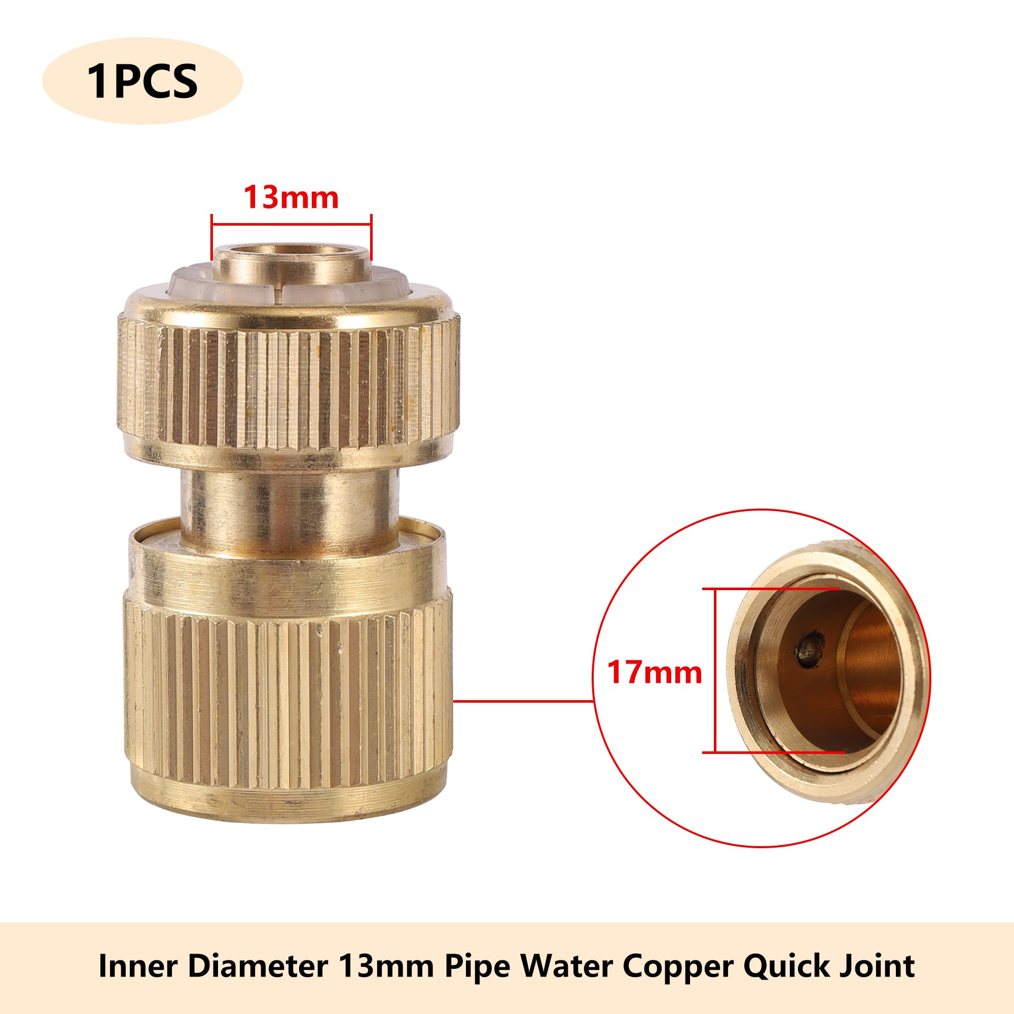 Garden Hose Quick Copper Connector 1/2" 3/4" to 16mm Irrigation Faucet Threaded Pipe Repair Accessories(0174)