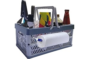 Collapsible BBQ Prep Tub with Lid for Grilling and Outdoor Picnics