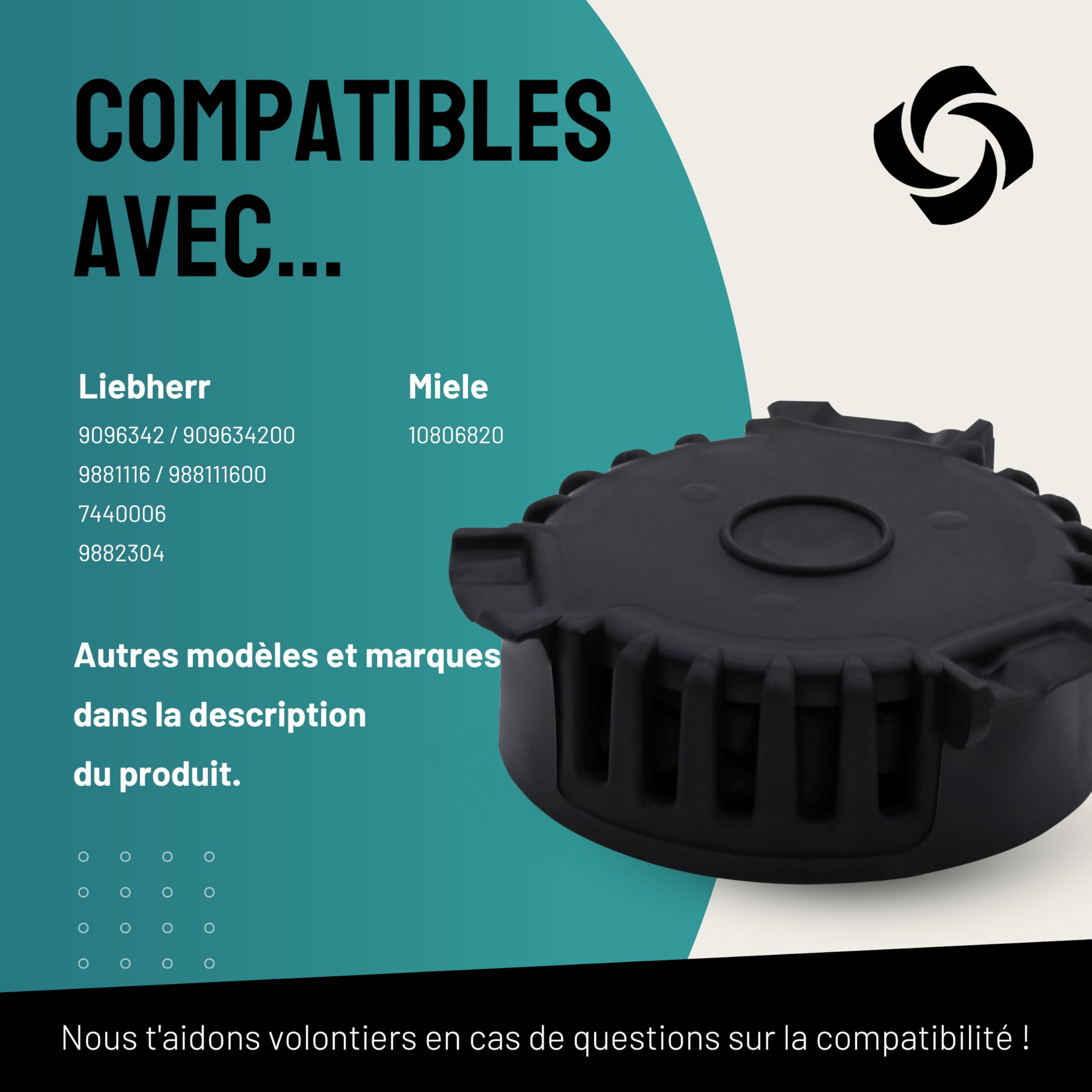 FilterBase® Filtre à charbon actif 4 pièces adapté à Liebherr 9096342, 9881116, 7440006, 9882304 et Miele 10806820 Réfrigérateur Filtre