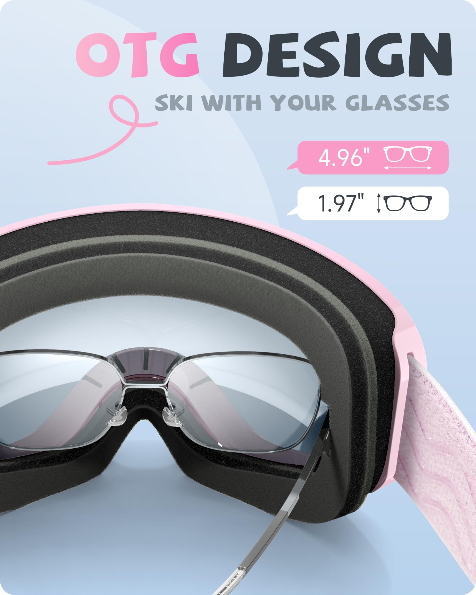 Maschera da Sci Bambino 3~14 Anni Occhiali da Sci Maschera Sci Bambino Occhiali Sci 100% Anti UV Anti Nebbia anti-vento antipolvere, OTG per Ragazzo Ragazza Sci Snowboard Sport Invernali
