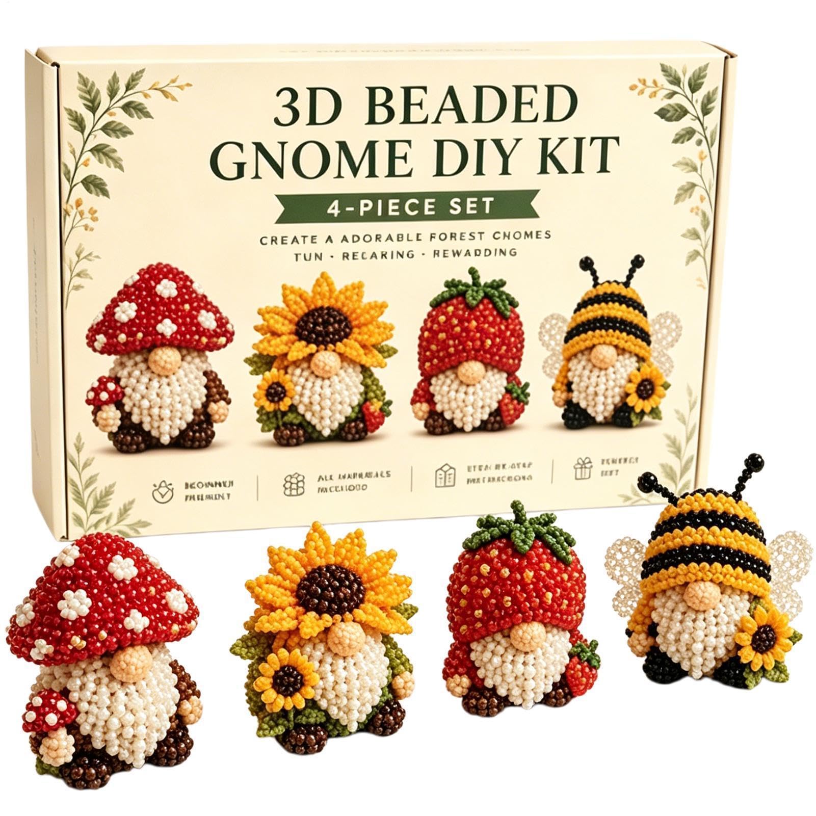 Kit de bricolage de perles de gnomes pour des après-midis créatifs en famille