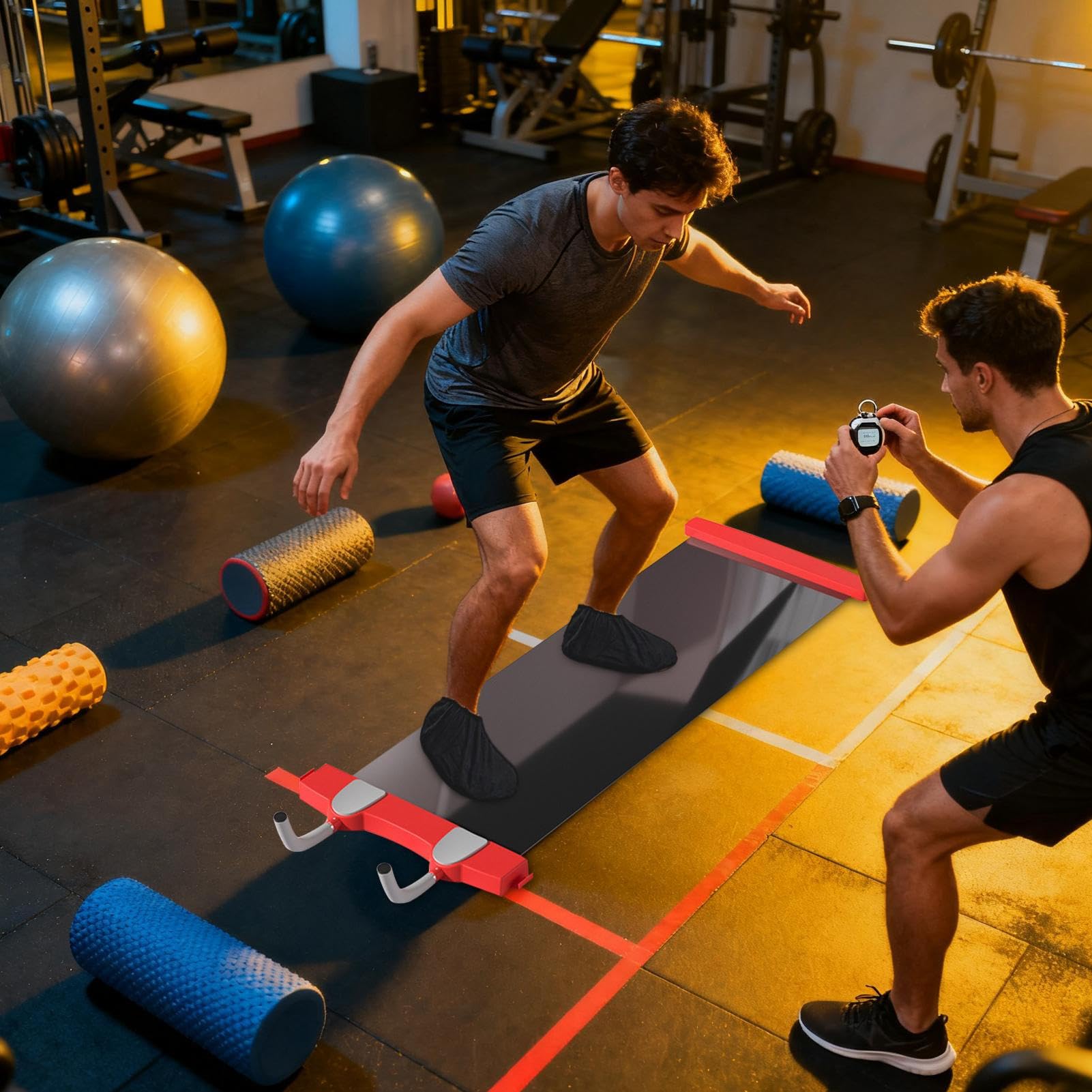 Balance Board | Miękki i stabilny sprzęt pochłaniający wstrząsy - Sprzęt poślizgowy do sportu i fitnessu w pomieszczeniach | Do użytku rodzinnego, z przyjaciółmi, w domowej siłowni i do practict
