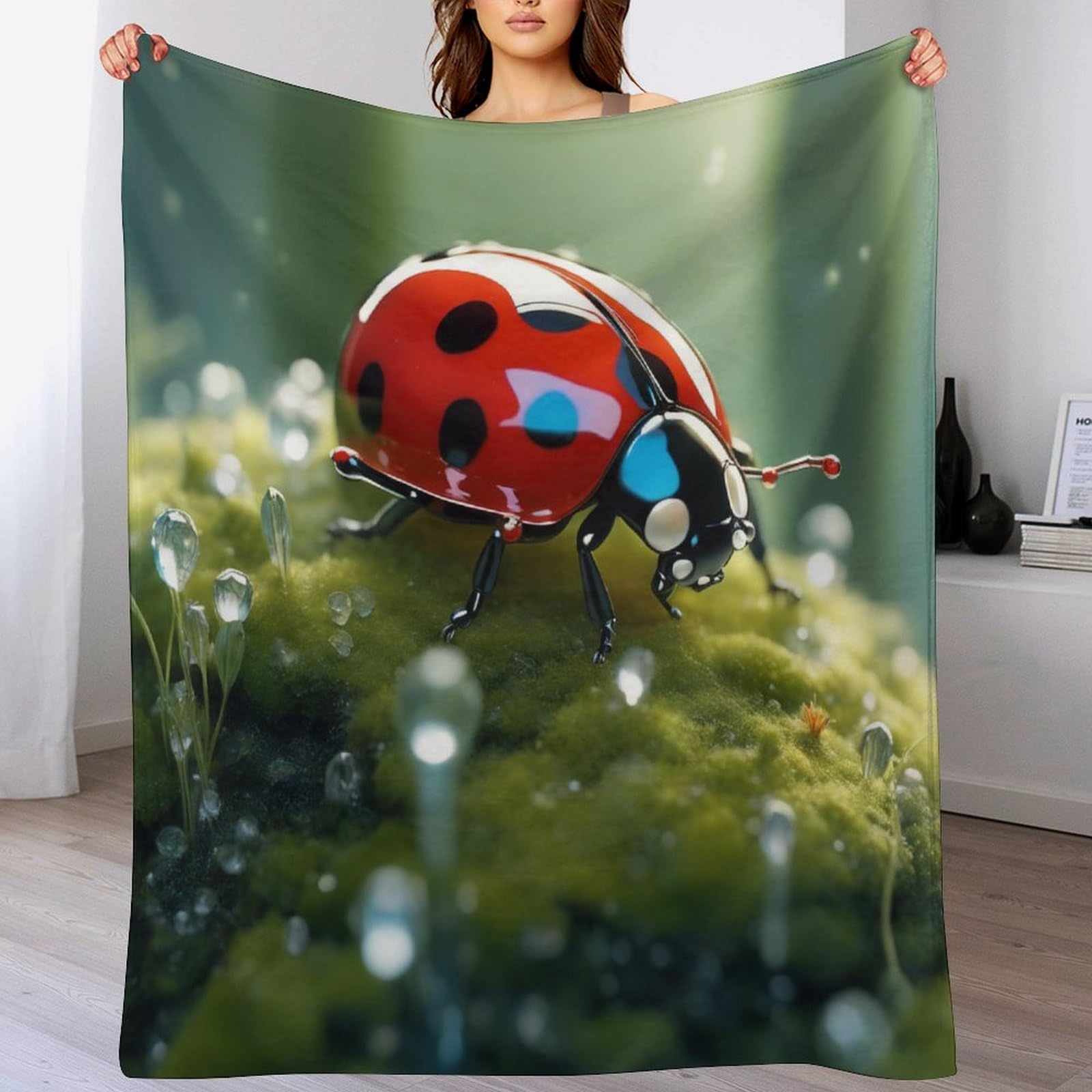 Couverture coccinelle polaire pour des soirées lecture cocooning