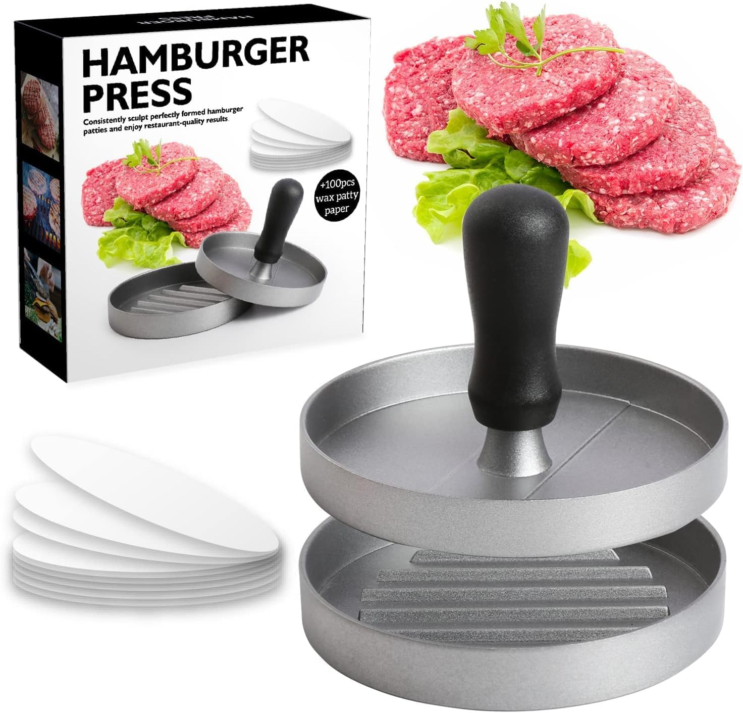 Moule Steak Haché | 4 Formats Steaks Presse Hamburger Burger Press 100