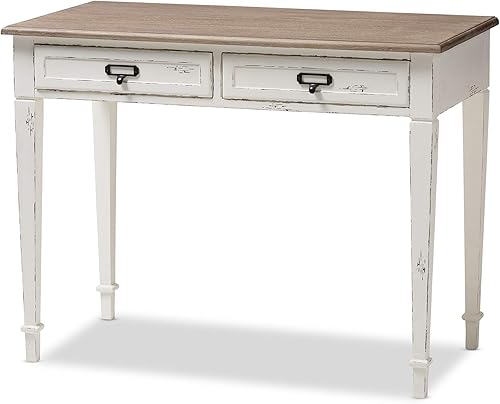 Baxton Studio CHR4VMM B-CA Escritorio, 30.2 x 39.5 x 19.75 pulgadas, color blanco