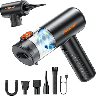 SEALIGHT ハンディクリーナー【2025新販売】多機能 車用掃除機 コードレス 13000Pa強力吸引吹き飛ぶ/吸い込む/空気入れ/空気抜き 強力吸引 Type-C急速充電 最大20分連続使用 軽量485g ハンディ掃除 ロックボダン付き 乾湿両用 人気 カークリーナー 軽量 車内清掃 キーボード掃除 ホコリ取り ハンディ掃除機 コンパクト パワフル 日本語説明書付き 12か月品質保証