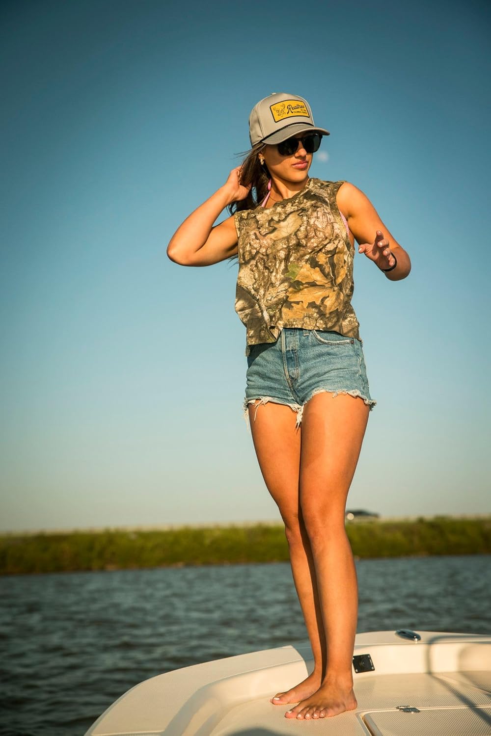Realtree Camo Tank Top, Racerback Design, Moisture-Wicking Rayon Spandex Blend, Lightweight Athletic Wear