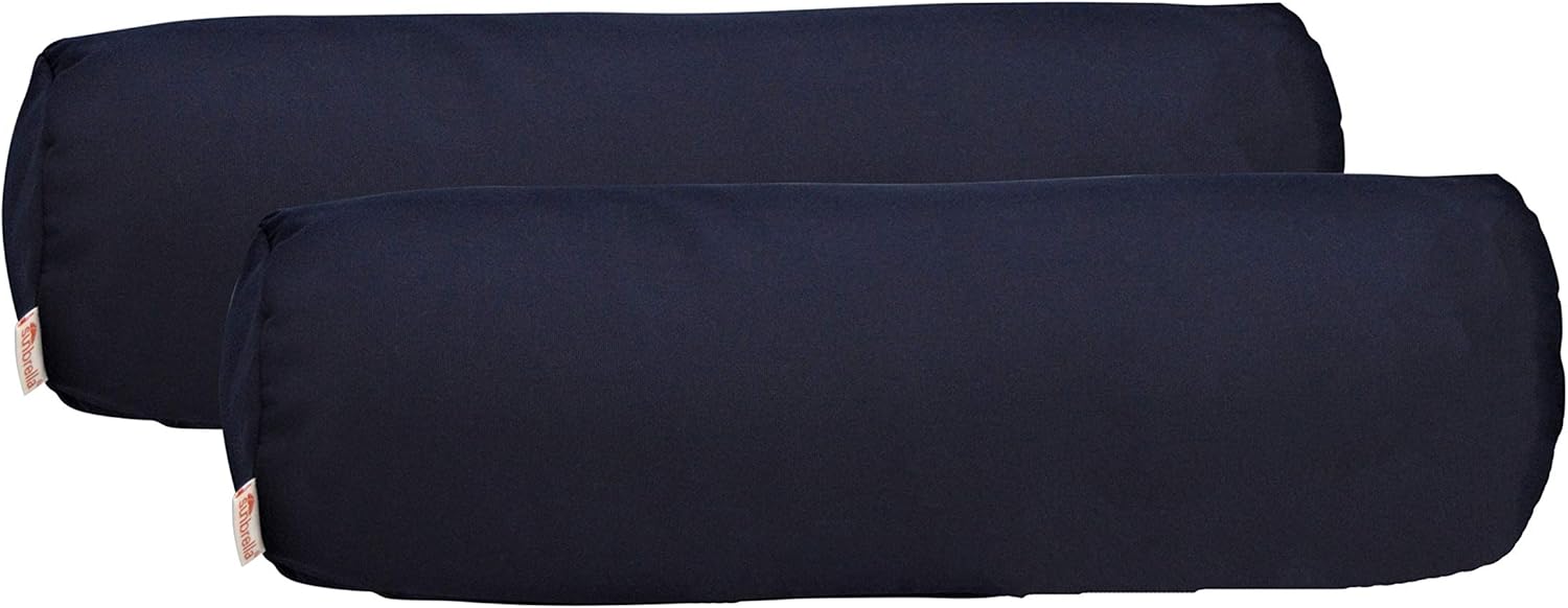 RSH DECOR: Neck Roll Bolster Pillows Set of 2 | 20” x 6 | Sunbrella Performance Fabric | Water and Fade-Resistant | Outdoor Support Pillows for Patio Furniture | Canvas Navy
