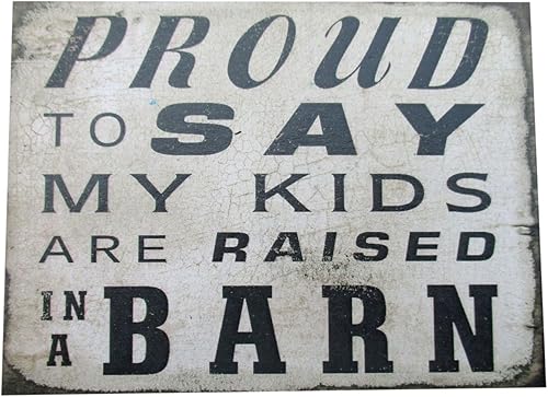 Farmisms Letreros rústicos de madera inspiradores de 4 x 3 para la vida en la granja de campo, orgulloso de decir que mis hijos fueron criados en un