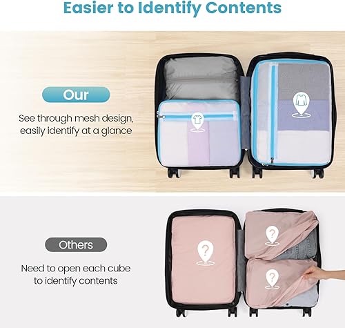 Miniatura 6 de Cambond Cubos de embalaje de malla de doble uso, bolsa de lavandería Cubos de embalaje transparentes para viajes, bolsas de lavandería de malla