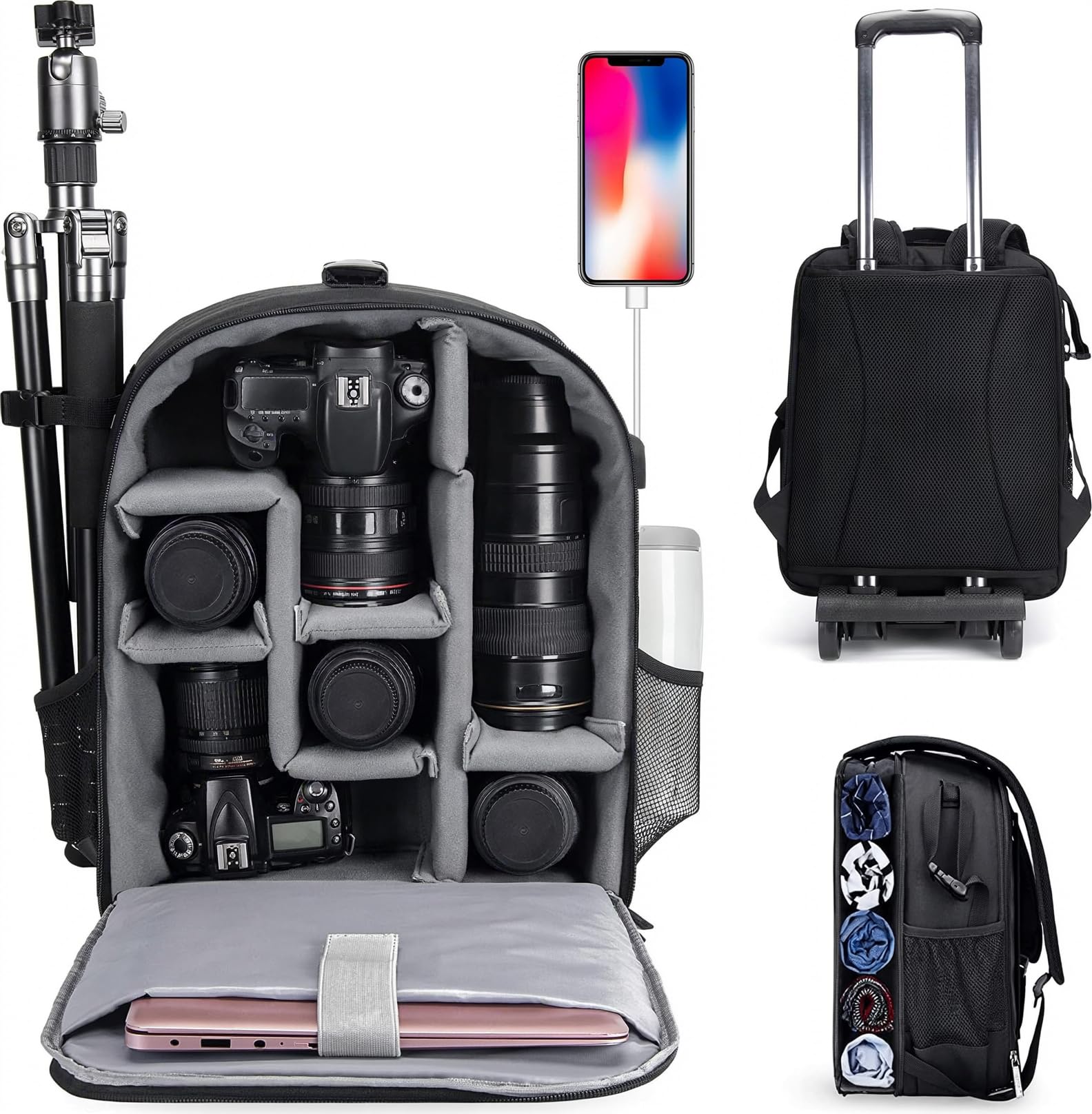 CADeN Zaino per fotocamera, impermeabile, per fotocamera, compatibile con Sony Canon Nikon