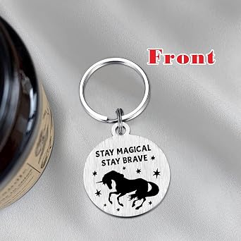 Unicorn Keychain Gifts for Girls Women - Stay Magical Stay Brave Unicorn Keychain - Christmas, Graduation Encouragement Gifts for Unicorns Lover, Daughter, Granddaughter, or Friends