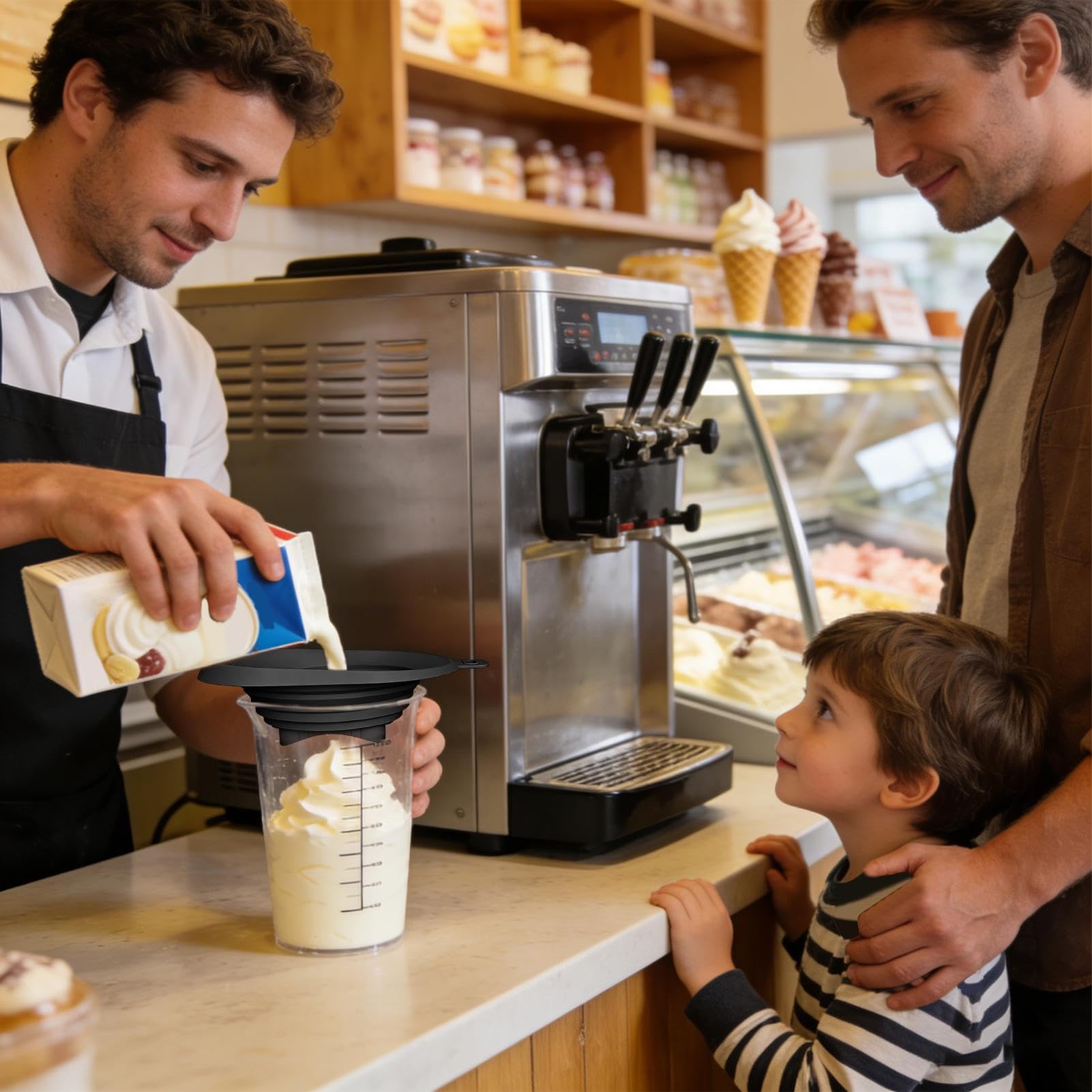 Imbuto per Alimenti Antigoccia e Resistente | Imbuto a Bocca Larga per Accessori da Forno per Gelati, Bevande, Marmellate, Cucina, Ristorante, Famiglia