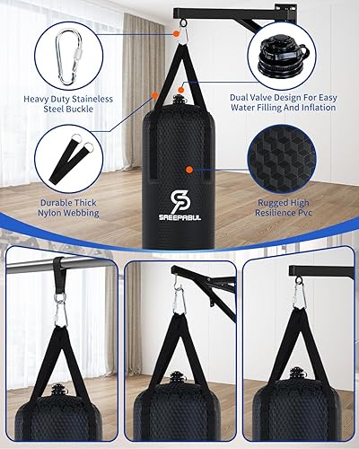 Miniatura 7 de Saco de boxeo de agua antifugas, resistente, para adultos, ajustable, nivel de agua, gimnasio, entrenamiento pesado, para entrenamiento, fitness,