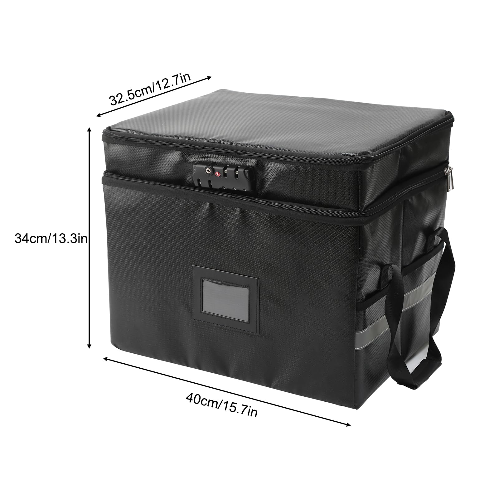 Boîte à documents ignifuge avec serrure 2 couches ignifuge et étanche avec bandes réfléchissantes pour la maison, le bureau, la voiture et les urgences