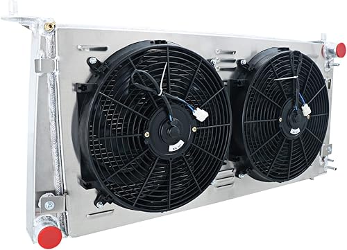 Miniatura 4 de Radiador para Ford F150 F250 F350 Expedition 4.2 5.4L 4.6L V8, 4 L 4.6L V8, 4 filas de aluminio con núcleo de 4 filas + cubierta / ventilador + kit