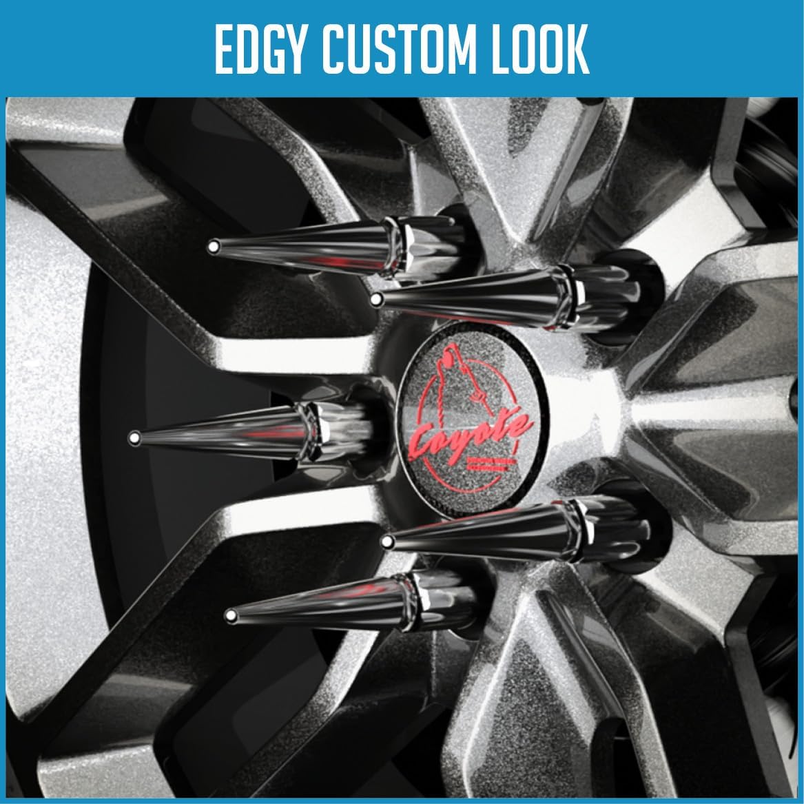 Wheel Accessories Parts 20 Pcs M14x2 14x2 Thread Spike Spline 4.40" Long Lug Nuts Chrome Truck Spline Hex Fits Ford Expedition F-150 ｜ Lincoln Navigator