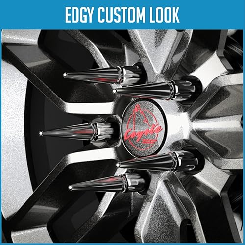 Miniatura 10 de Wheel Accessories Parts 24 piezas M14x1.5 14x1.5 Rosca ET Bulge Bellota (rosca extra para espaciador) 1.70 tuercas de rueda largas cromadas negras