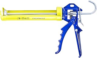 S&R Pistolet à Calfeutrer Silicone en Métal. Pour Cartouches de Silicone et autres jusqu'à 310ml, Transmission de force 12:1