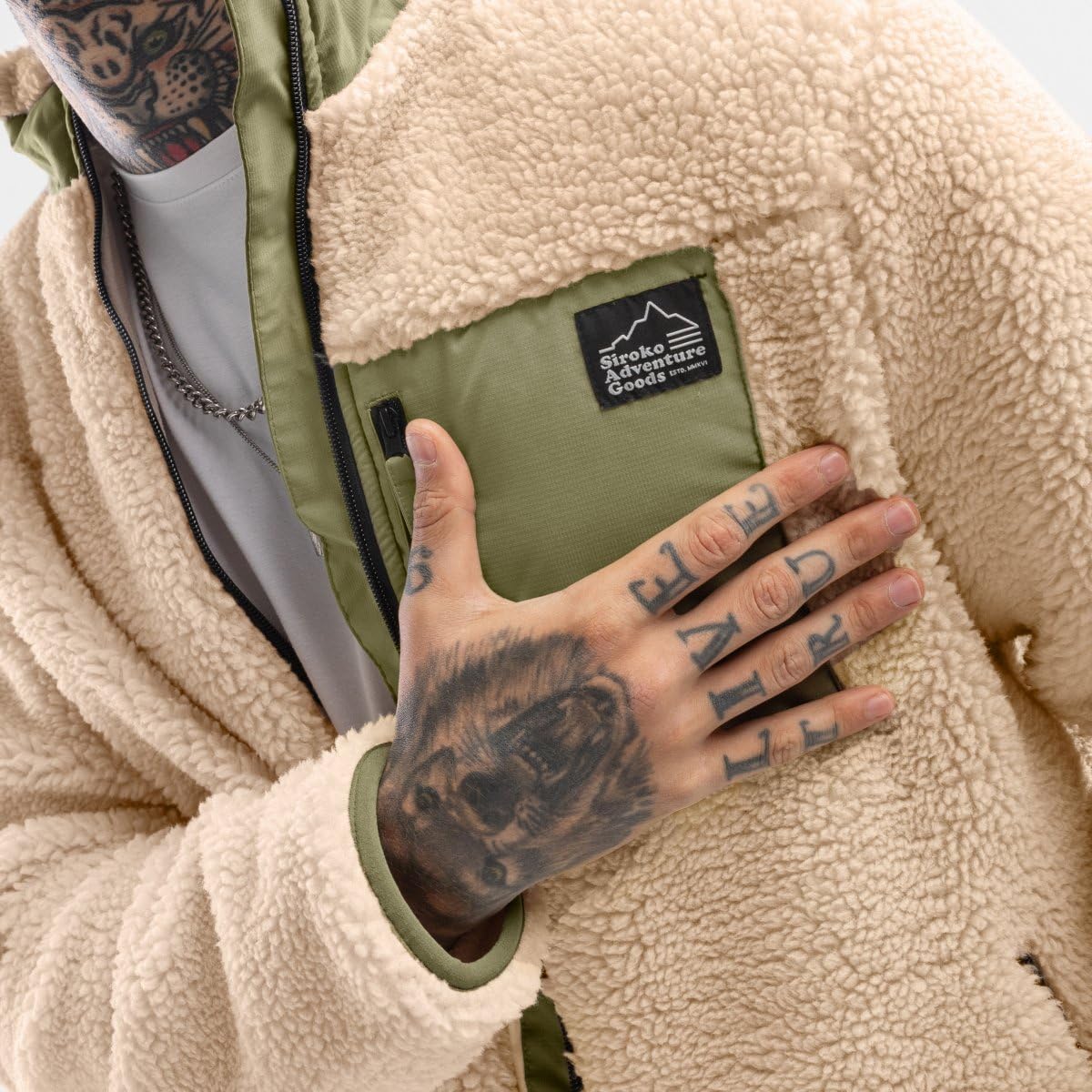 SIROKO Chaqueta sherpa lifestyle Walnut Beige