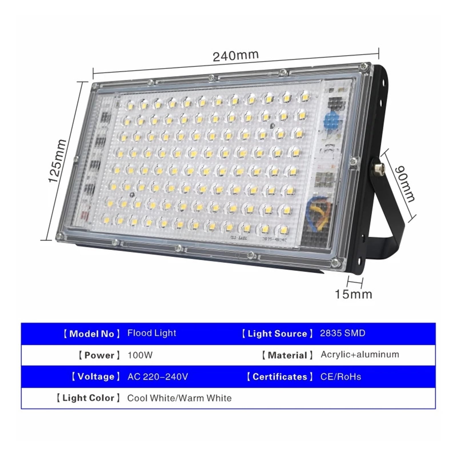 Naświetlacz LED Zewnętrzny, 4 sztuk/partia 100W Led światło halogenowe reflektor zewnętrzny reflektor IP65 wodoodporna lampa uliczna LED oświetlenie krajobrazu dla Maksymalnej Wydajności
