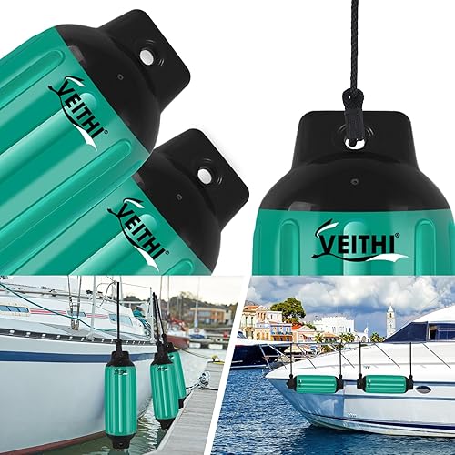 Miniatura 6 de Paquete de 4 defensas de barco de 4.55.56.58.58.51016 pulgadas, parachoques de vinilo acanalado de doble ojo, parachoques de barco para acoplamiento