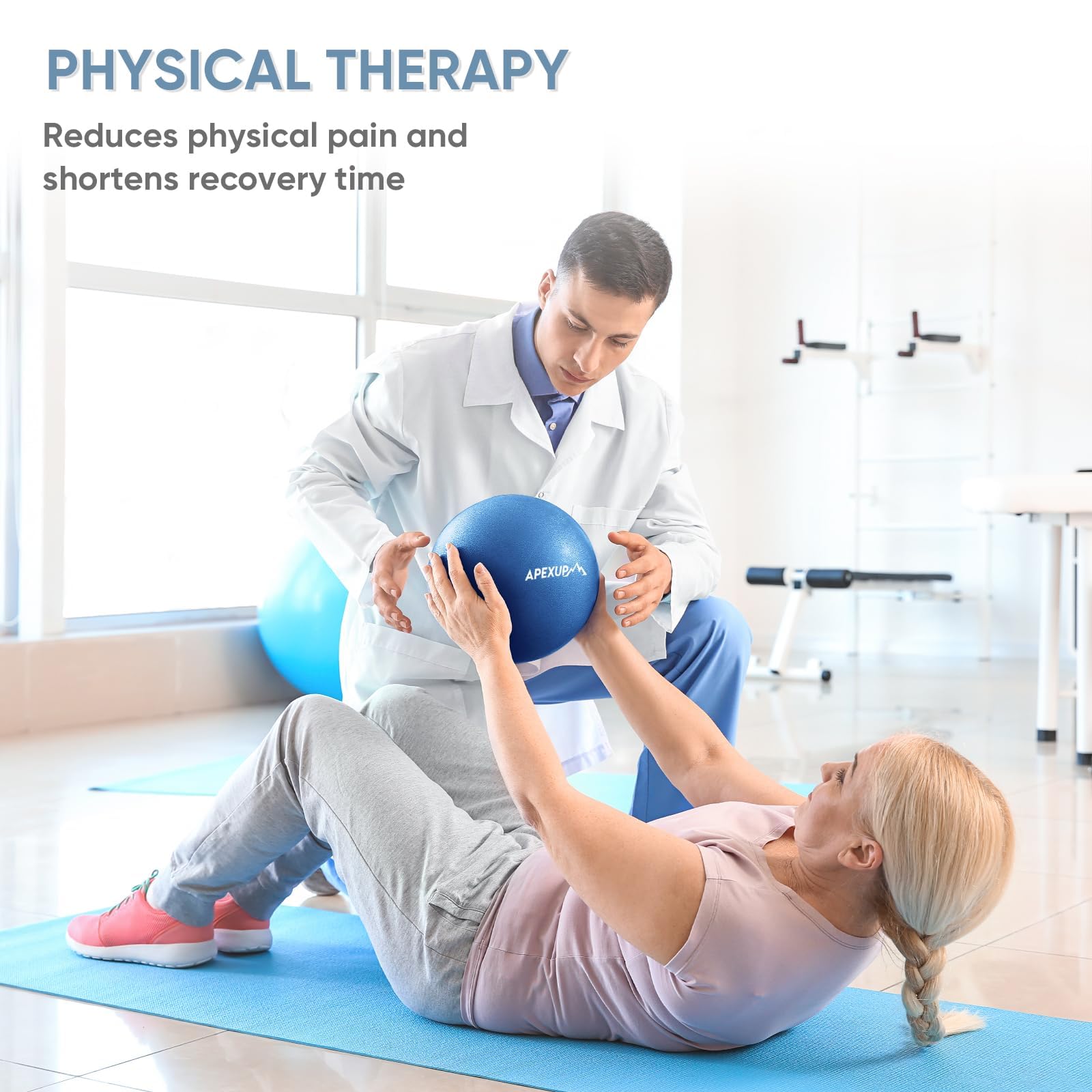 APEXUP 22,9 cm großer Pilates-Ball, kleiner Gymnastikball für Yoga, Fitness, Balance, Kerntraining, Physiotherapie