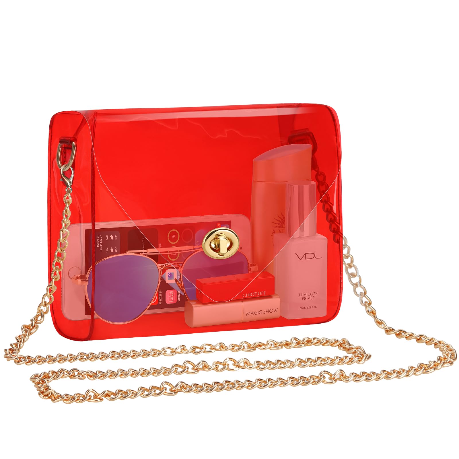 HAOGUAGUA Clear Purse for Women, Clear Bag Stadium Approved, See Through Clear Handbag for Concerts Sports Events