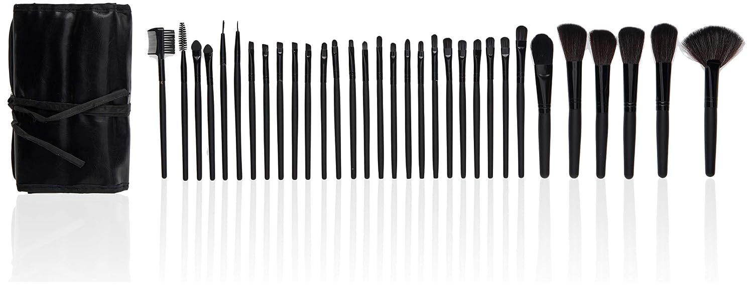 32-Piece Cosmetic Makeup Brush Set with Black Bag by Science Purchase