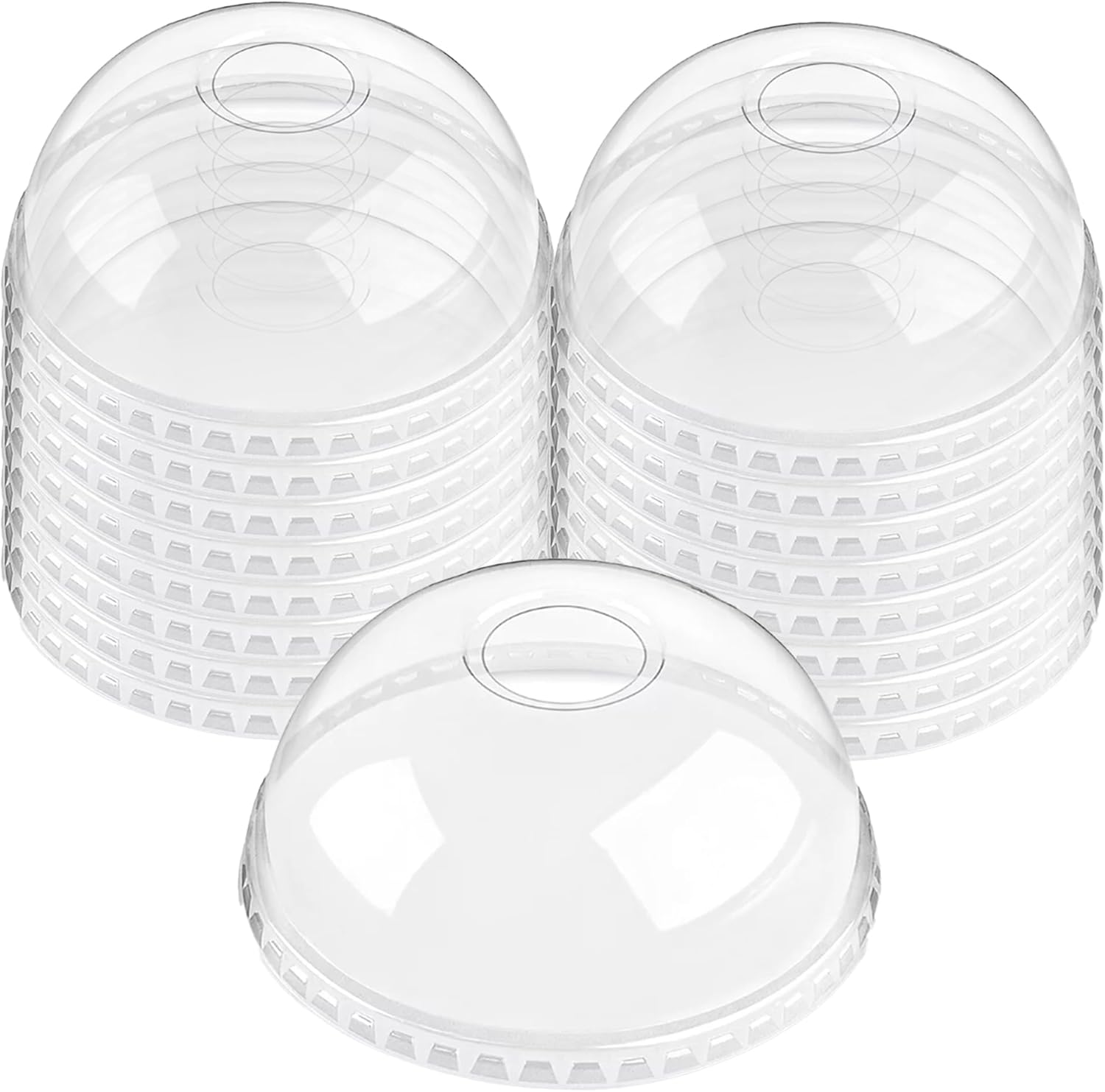 PET Plastic Dome Lids 107MM, 500 Count Bulk Wholesale, Disposable Transparent Lids for 32oz Cups, Ideal for Beverages & Party Supplies