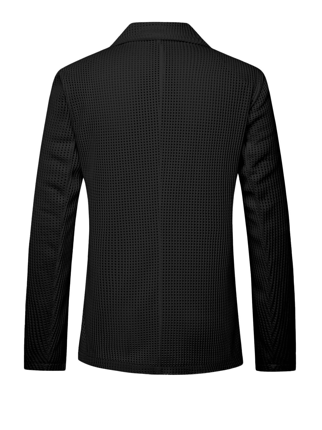 Blazer da Uomo in Rete, Leggero E Traspirante, Giacca Estiva Elegante E Casual, vestibilità Slim, Coat Sportiva A Maniche Lunghe, Revers A Tacca, 2 Bottoni, Giacca Completo per Lavoro, Uf