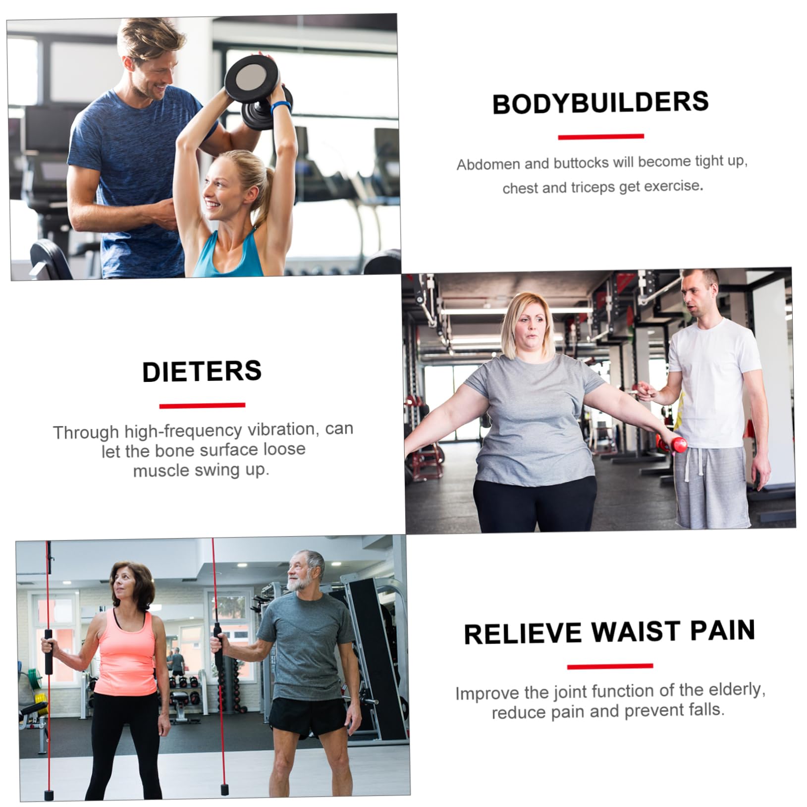 VOSAREA Fitness Vibrationsstange 1Stück Trainingsstange für Effektives Body Workout Tragbar und Langlebig 300 Schwingungen Pro Stunde für Zuhause und Fitnessstudio