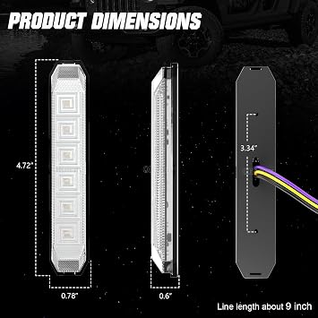 6-Pack Dual Color Side Marker Lights 4.7 Inch LED Clearance Lights