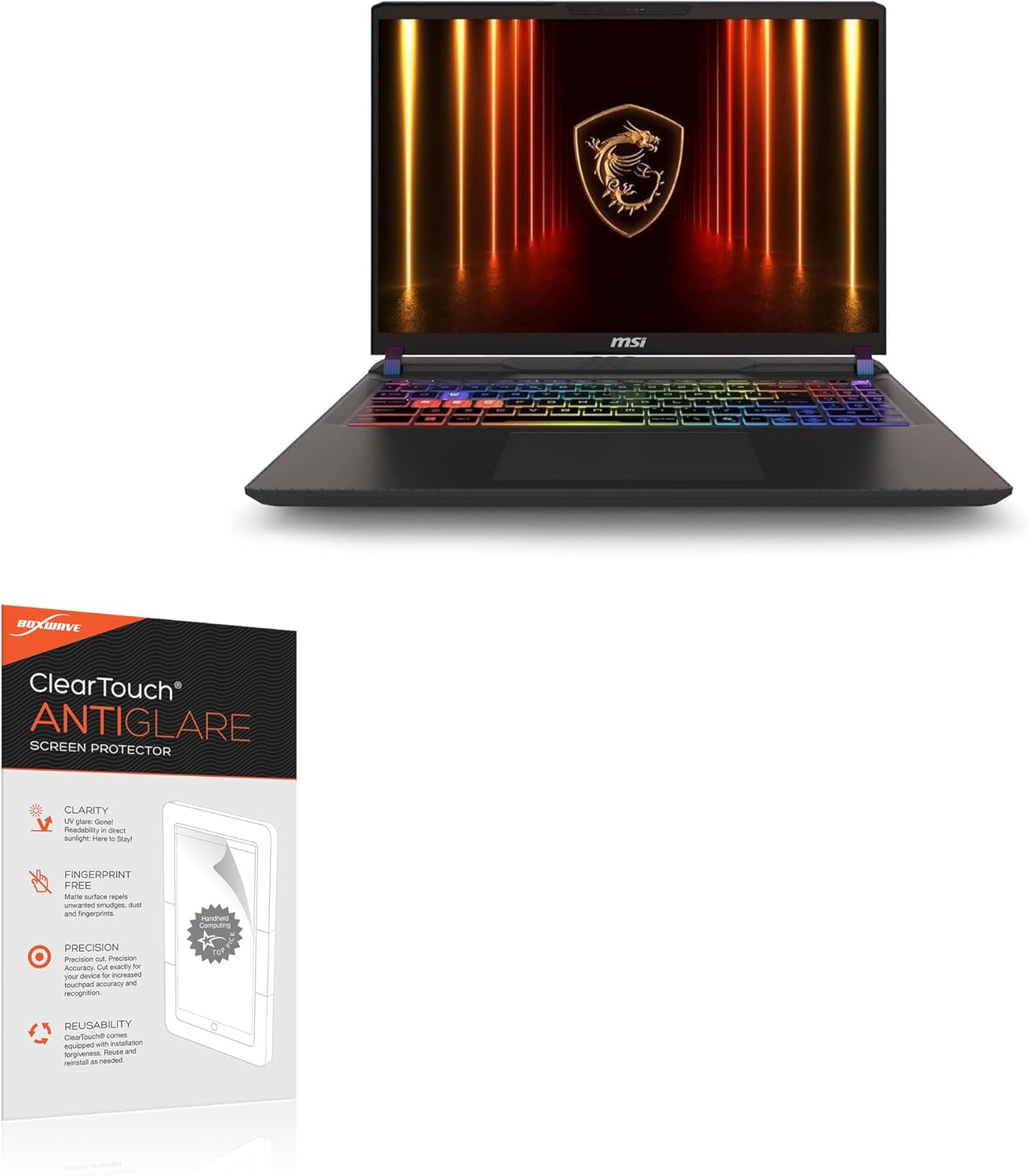 BoxWave Screen Protector Compatible with MSI 16" Vector 16 HX AI Gaming Laptop - ClearTouch Anti-Glare (2-Pack), Anti-Fingerprint Matte Film Skin