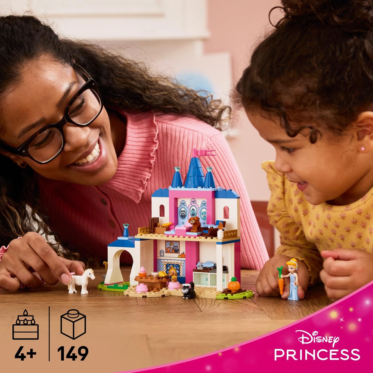 LEGO ǀ Disney Princess Château de Cendrillon et Ses Amis Animaux - Jouet de Construction - Jeu Éducatif avec Mini-Poupées & 4 Figurines Animaux - Cadeau d'anniversaire pour Fille 4 Ans ou Fan 43283