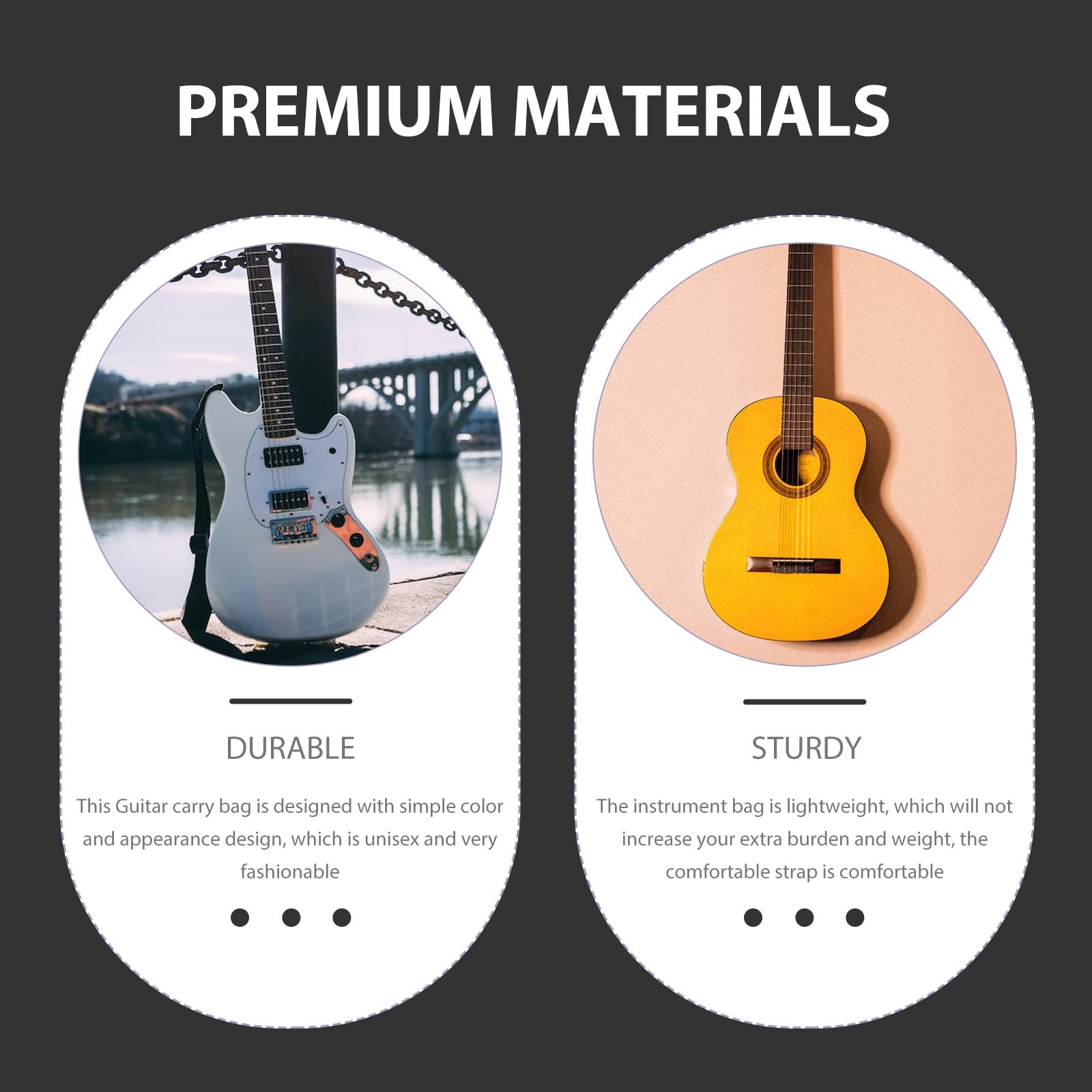 Ciieeo Correa Hombro Resistente al Agua Ligera y Práctica Funda de Tela Oxford 420d de Guitarra Española Adecuado para Transporte y Almacenamiento