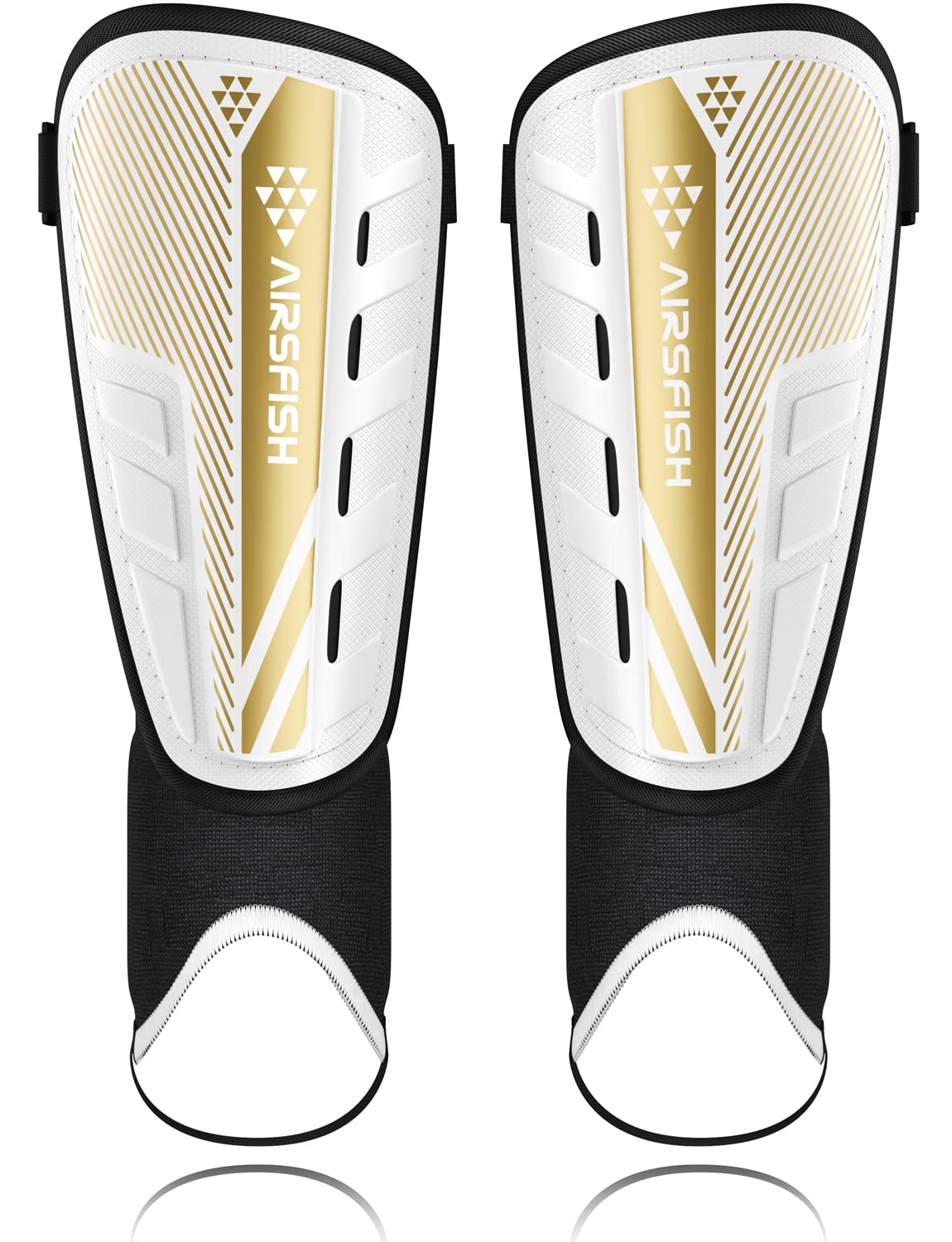AirsFish Shin Pads Boys CE Certified Kids Shin Pads with Ankle Protection,Breathable Non Slip Extended Adjustable Straps