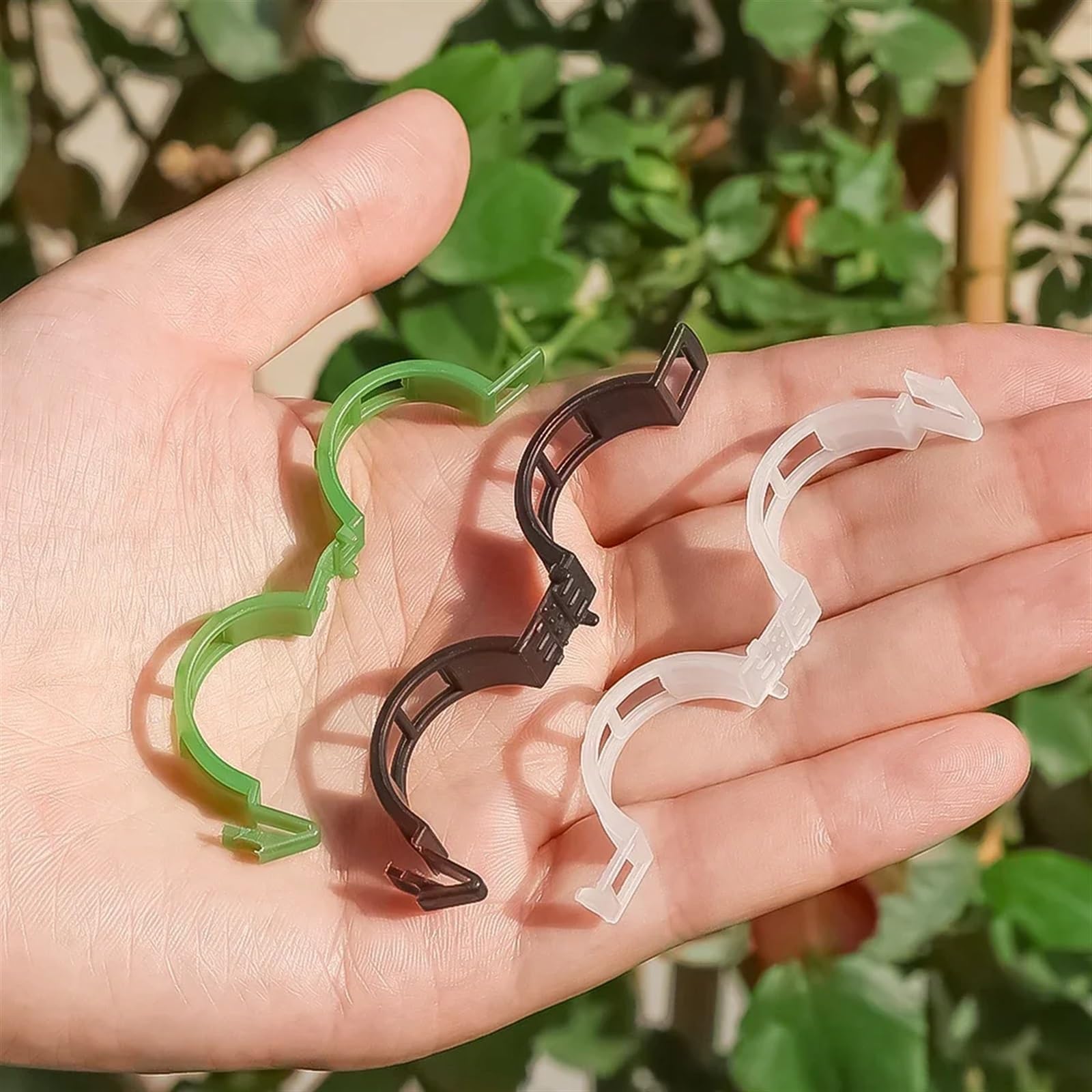 Mollette di sostegno per piante da giardino, Clip di supporto for piante in PP riutilizzabili for piante rampicanti Multicolor 10-100 Pz(Transparent,50 PCS)