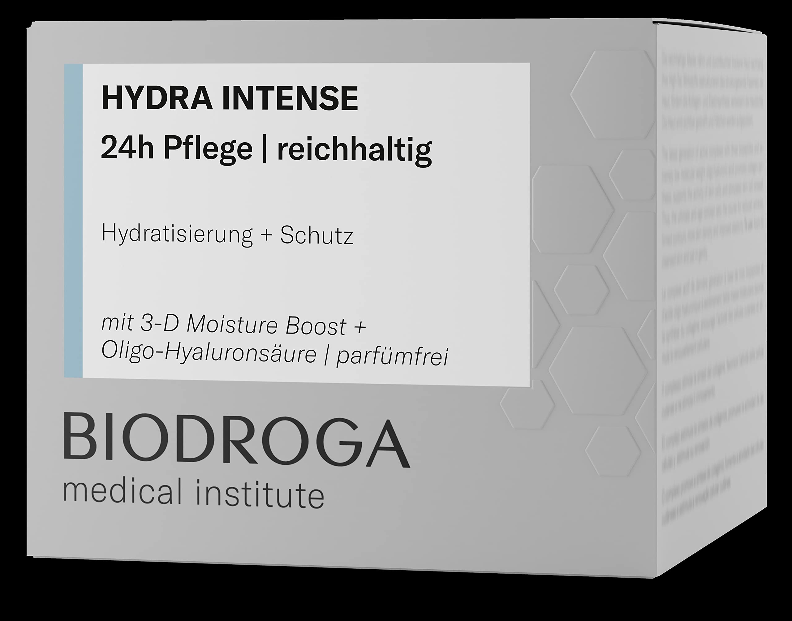 Biodroga Hydra Intense reichhaltige 24h Pflege 50 ml – Gesichtspflege Creme mit Hyaluron | Face Moisturizer Moisture Boost